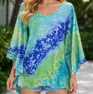 APT. 9 | Poncho | Size S | Green, Blue and Aqua